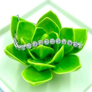 Diamonique Adjustable Round Stone Tennis Bracelet NIB